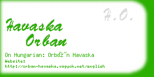 havaska orban business card
